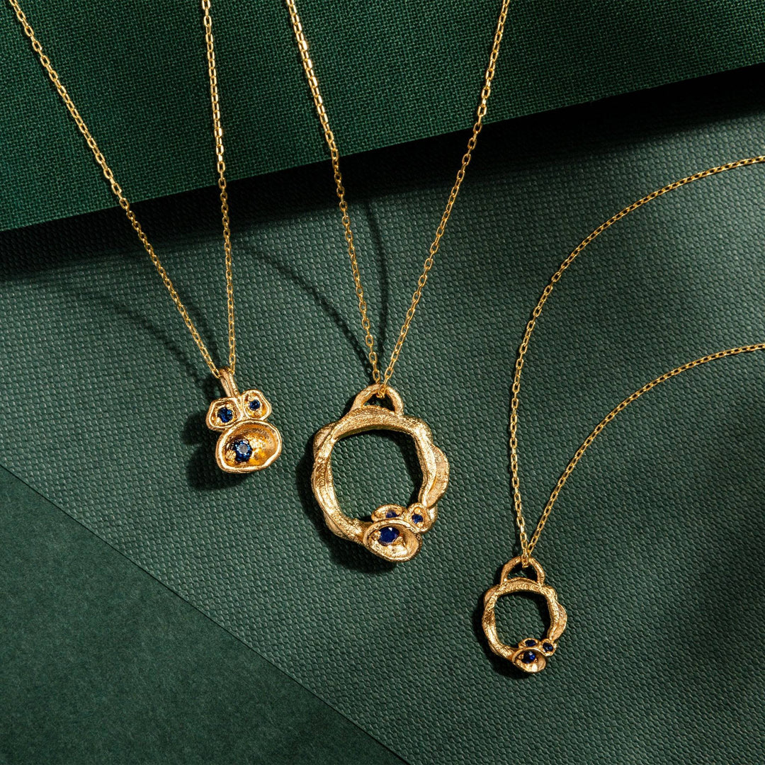 Blue Sapphire Gold Vermeil Necklace Collection