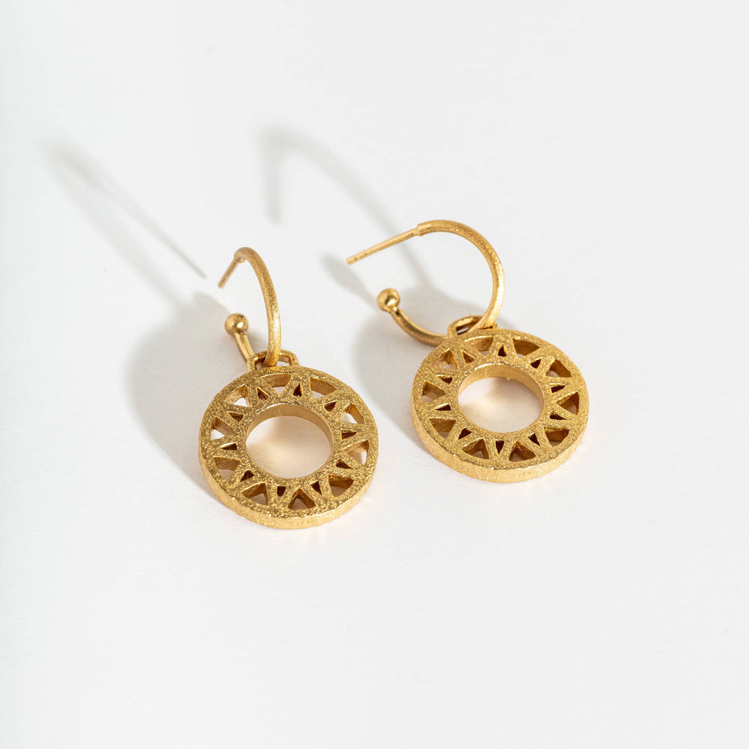 Geometric Statement Gold Hoop Earrings