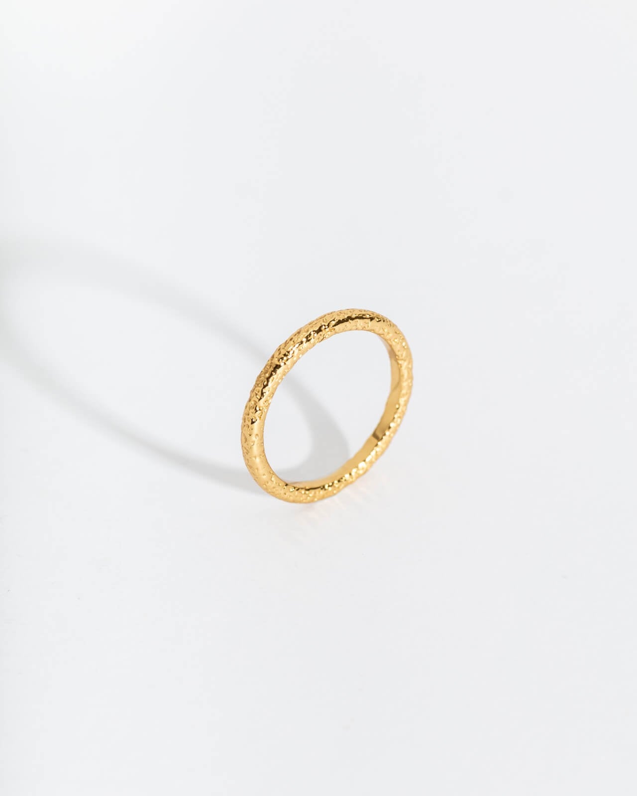 Antique-Textured Gold Stacking Ring