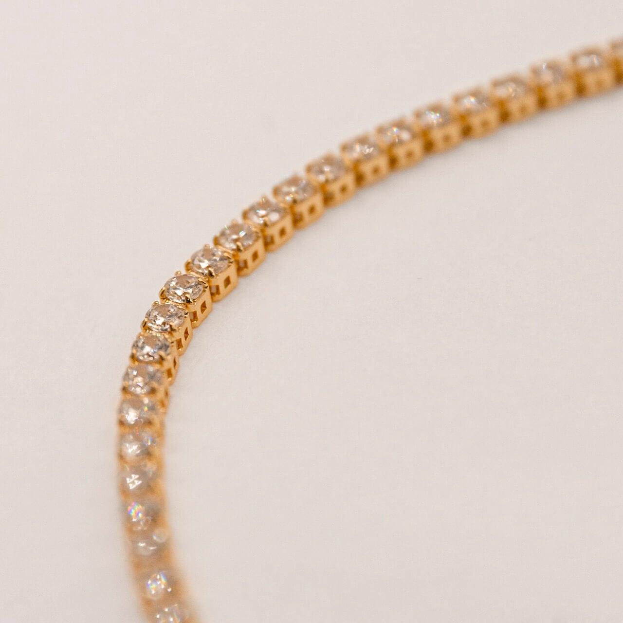Sparkly Cubic Zirconia Gold Tennis Bracelet