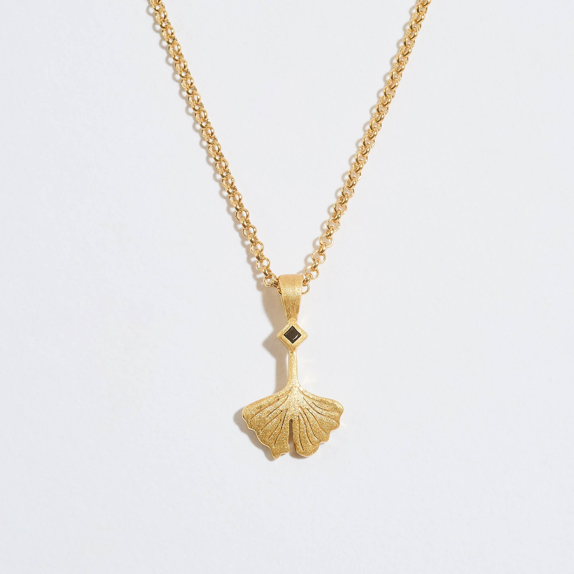 Ginkgo Leaf Gold Charm Necklace
