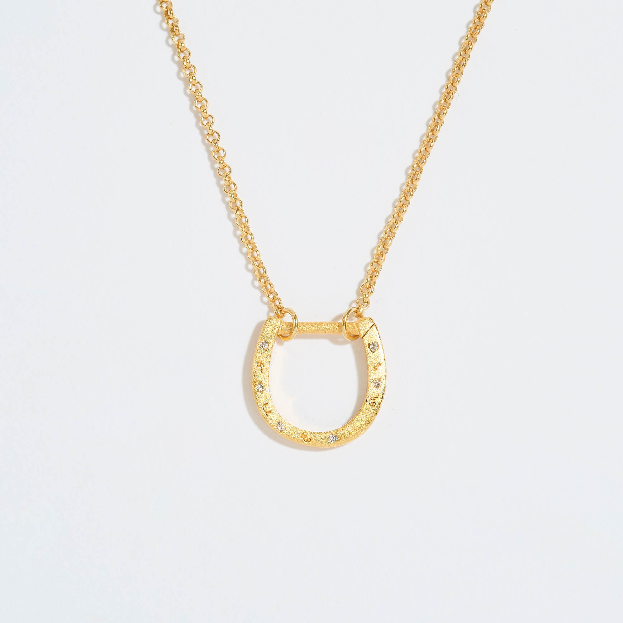 Sparkly Gold Horseshoe Necklace