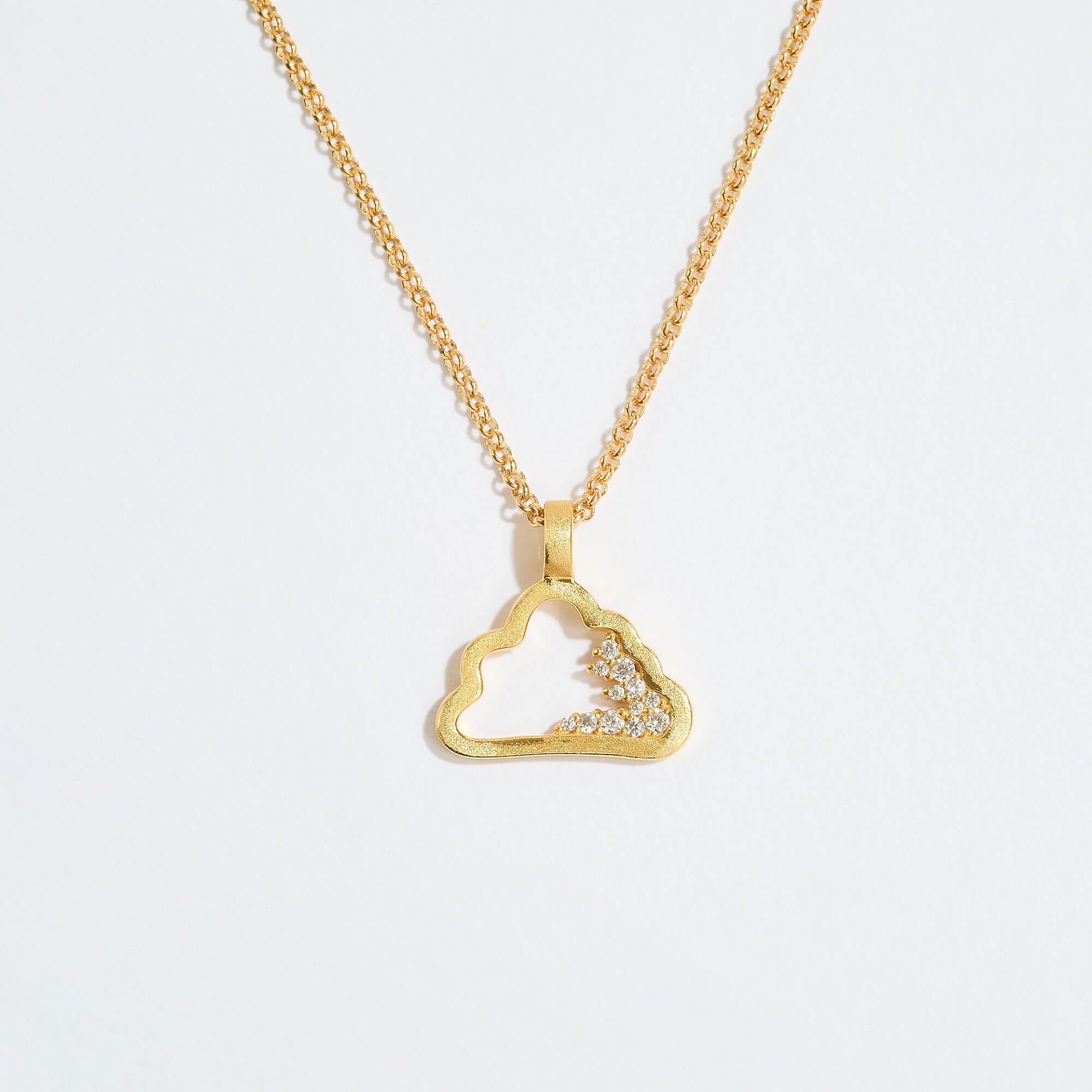 Sparkly Gold Cloud Charm Necklace