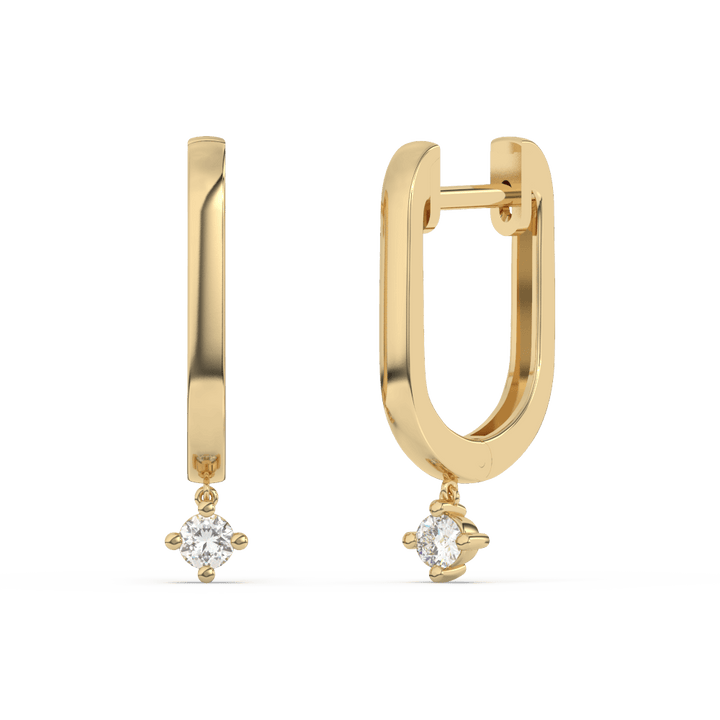 9ct Solid Gold Oval Diamond Huggie Earrings