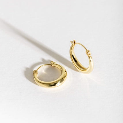 9ct Solid Gold Curved Hoop Earrings