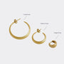 Brushed gold hoop collection dimensions