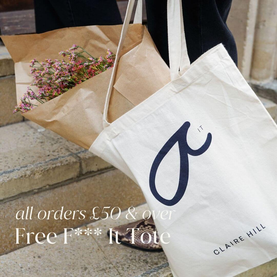 F It Tote bag - claire hill designs