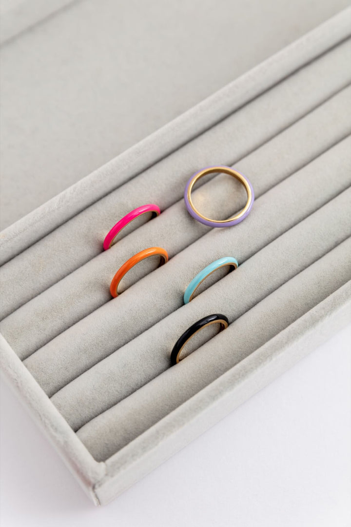 Enamel Coloured Ring Collection