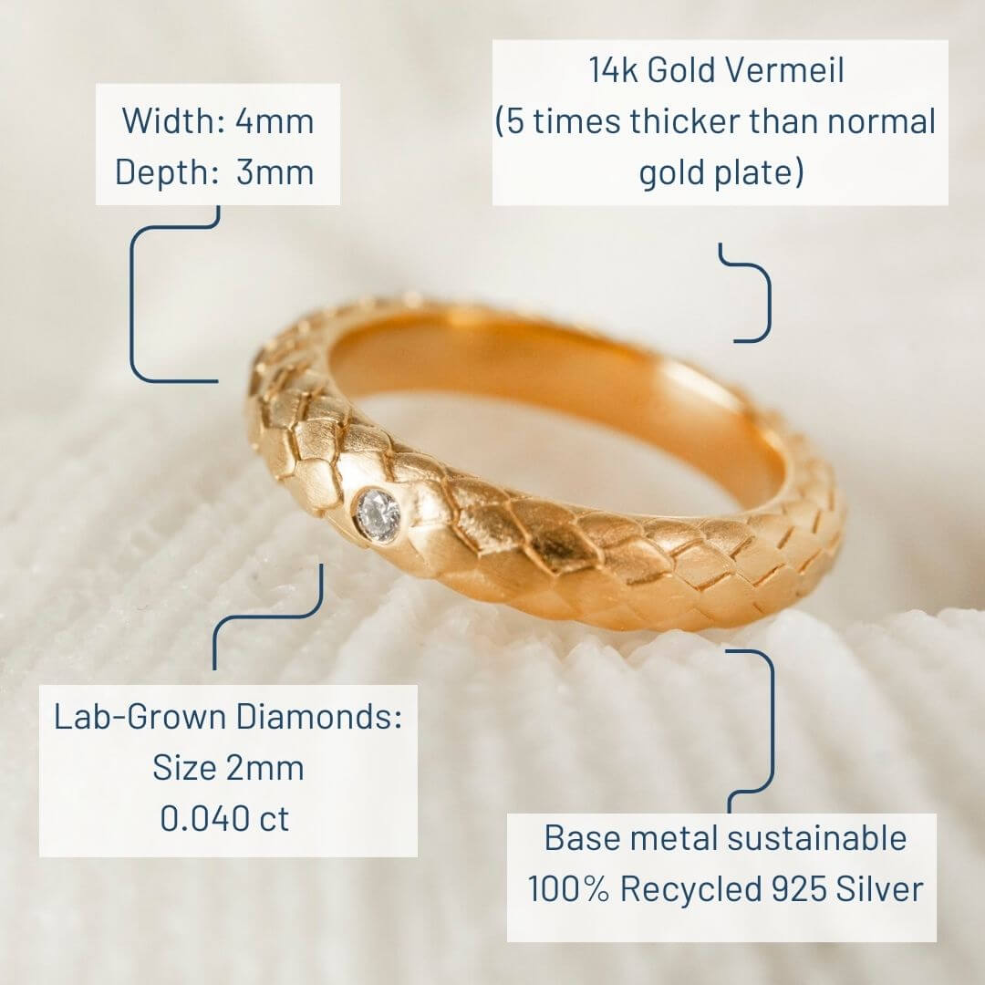 Lab Grown Diamond Gold Vermeil Ring