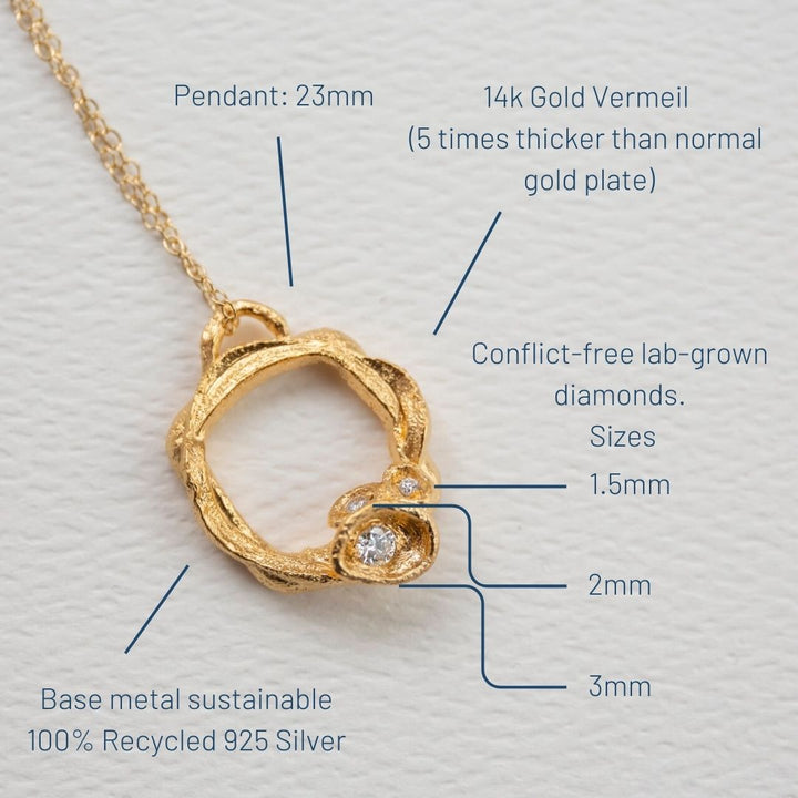 Lab-Grown Diamond Gold Circle Necklace (Large)