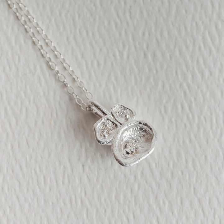 Lab Grown Diamond Drop Pendant Necklace - Silver