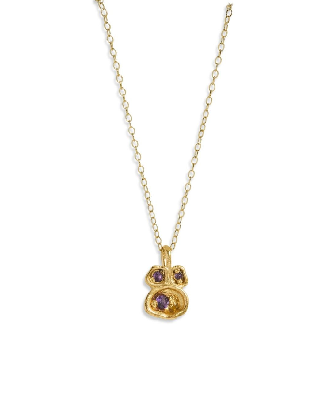Amethyst Gold Lichen Pendant Necklace