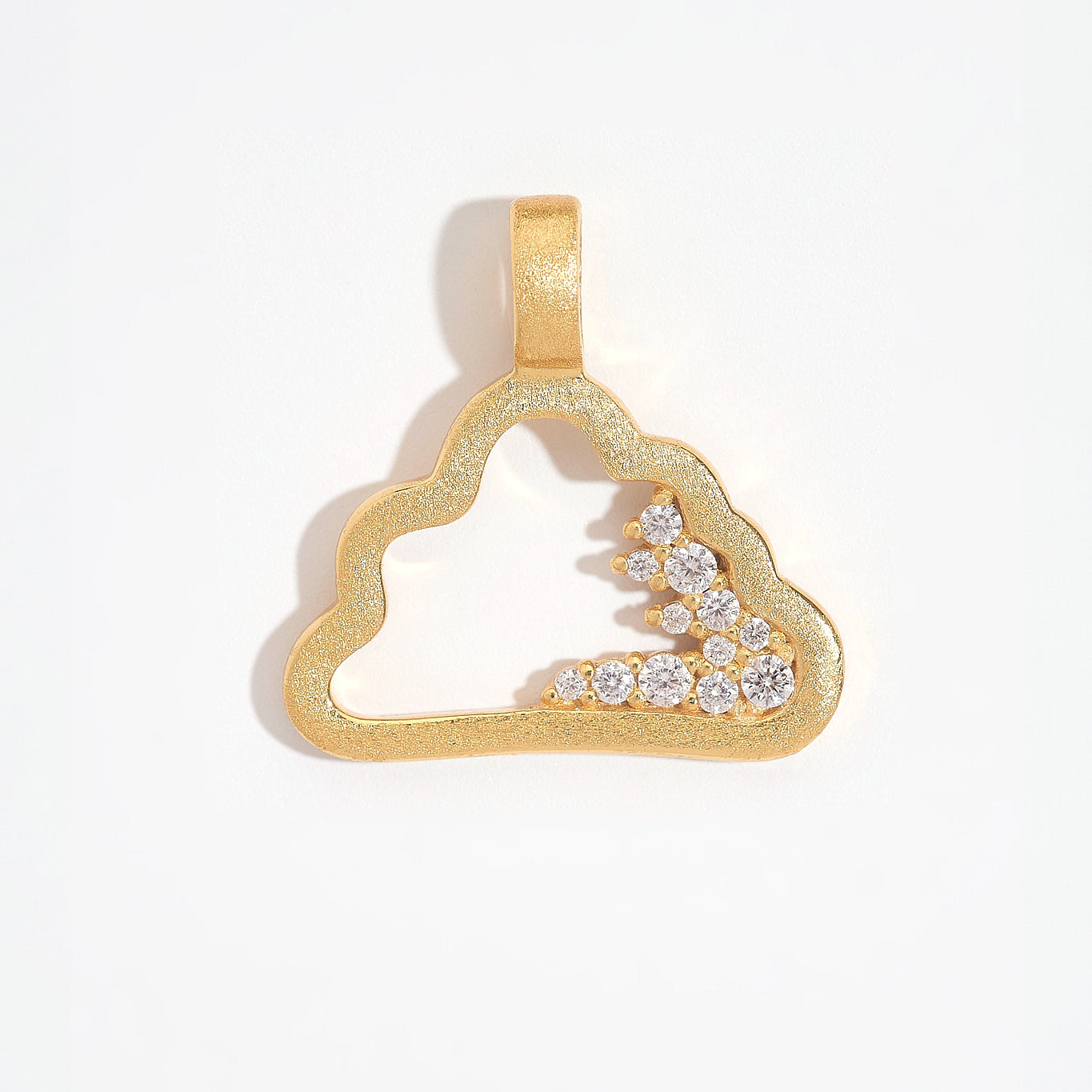 Sparkly Gold Cloud Charm Pendant