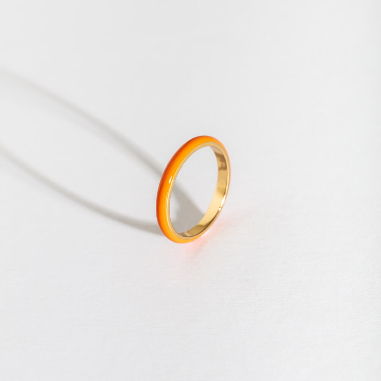 Coral Enamel Stacking Ring