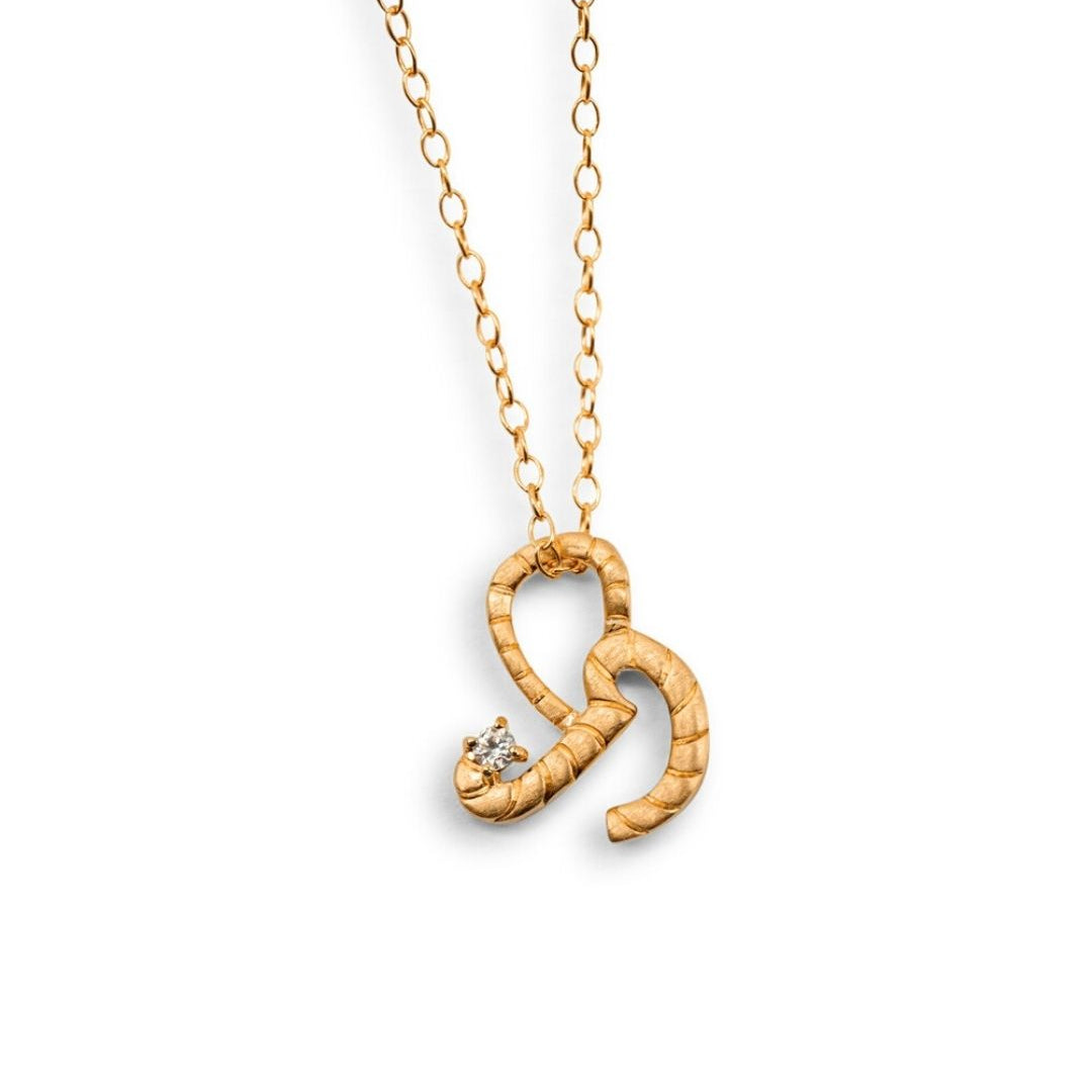 Courage Gold Shorthand Charm Necklace
