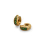 Emerald Antique Gold Huggie Hoop Earrings