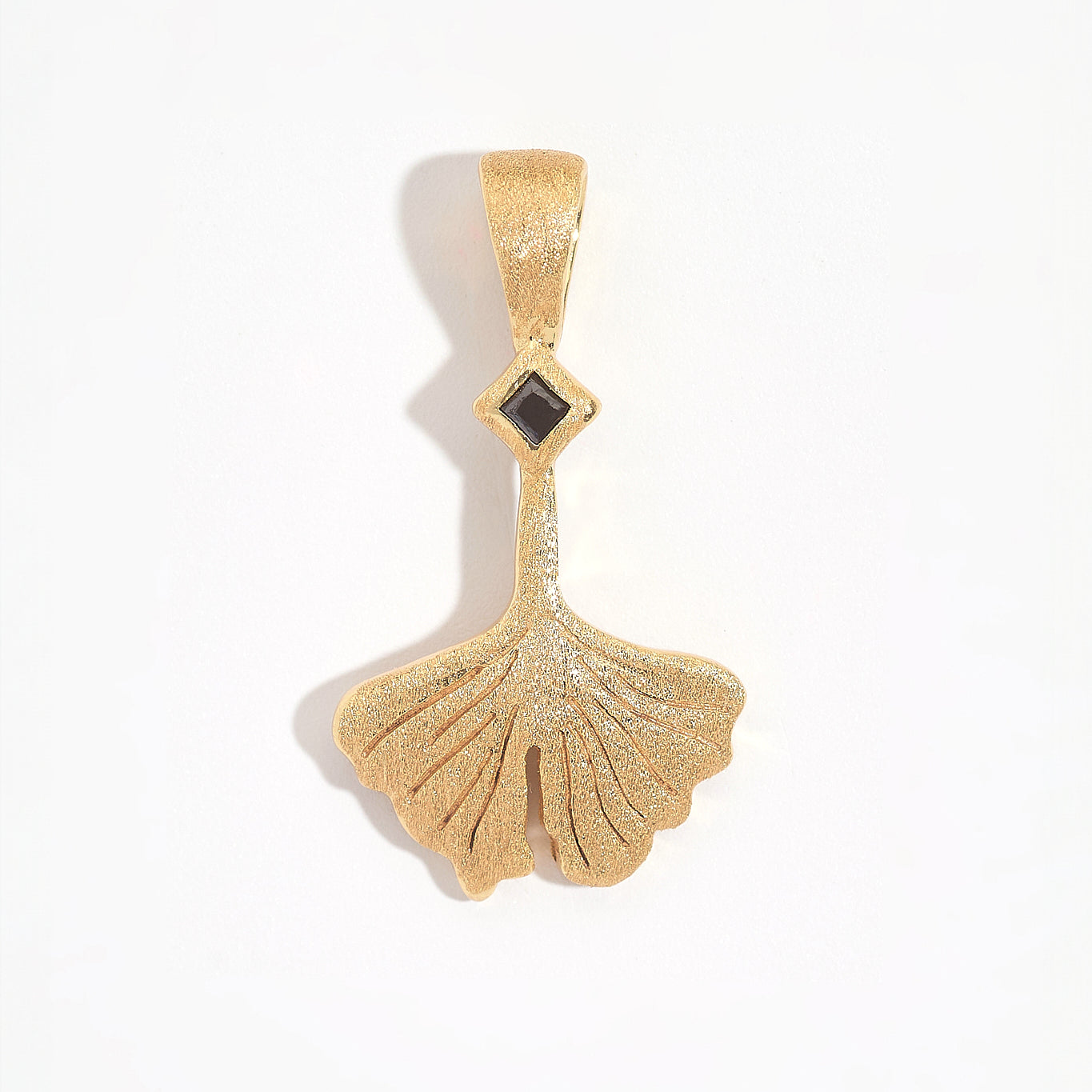 Ginkgo Leaf Gold Charm Pendant