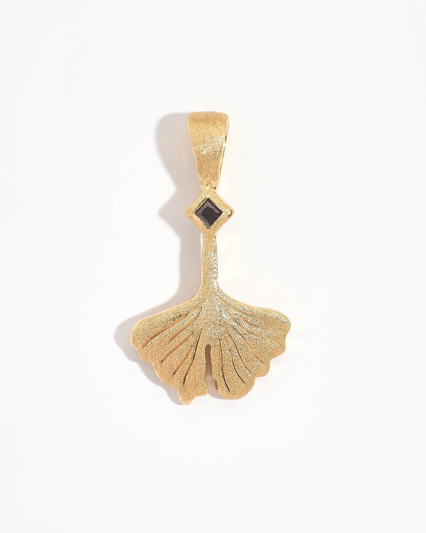 Ginkgo Leaf Gold Charm Pendant