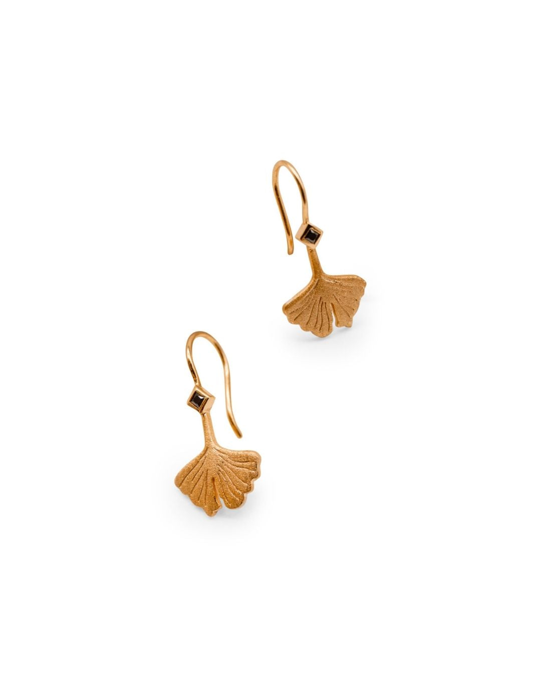 Ginkgo Leaf Gold Earrings