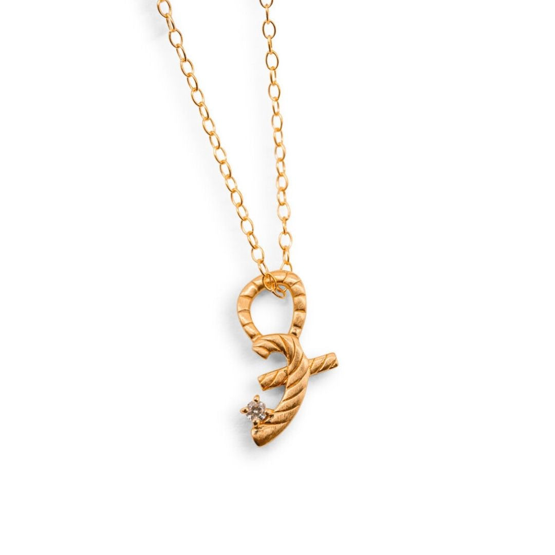 Great Gold Shorthand Charm Necklace