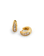 Lab-grown diamond antique gold huggie hoops