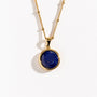 Lapis Lazuli Gemstone Gold Vermeil Disc Necklace