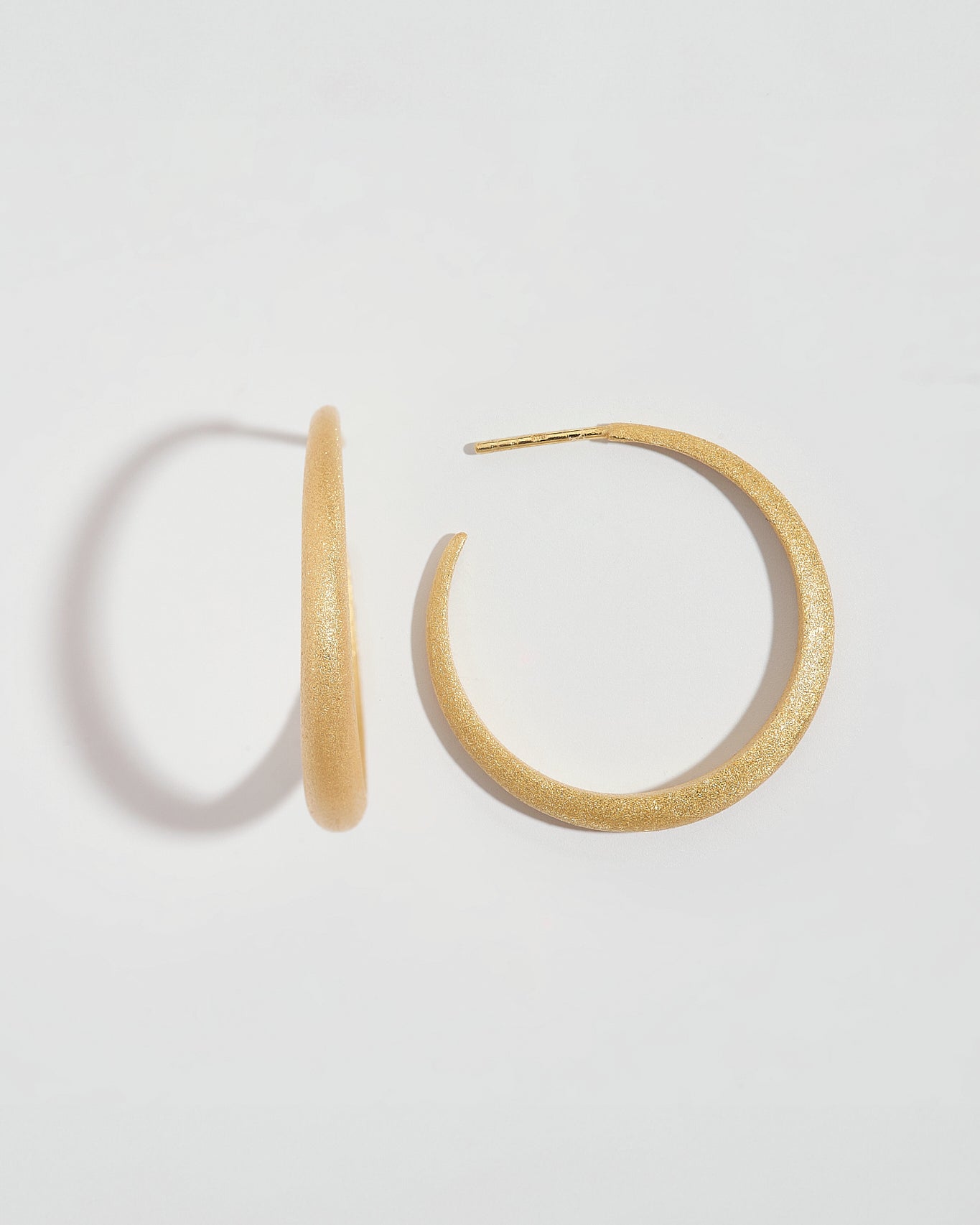 Brushed Large Tapered Hoop Earrings (30mm)