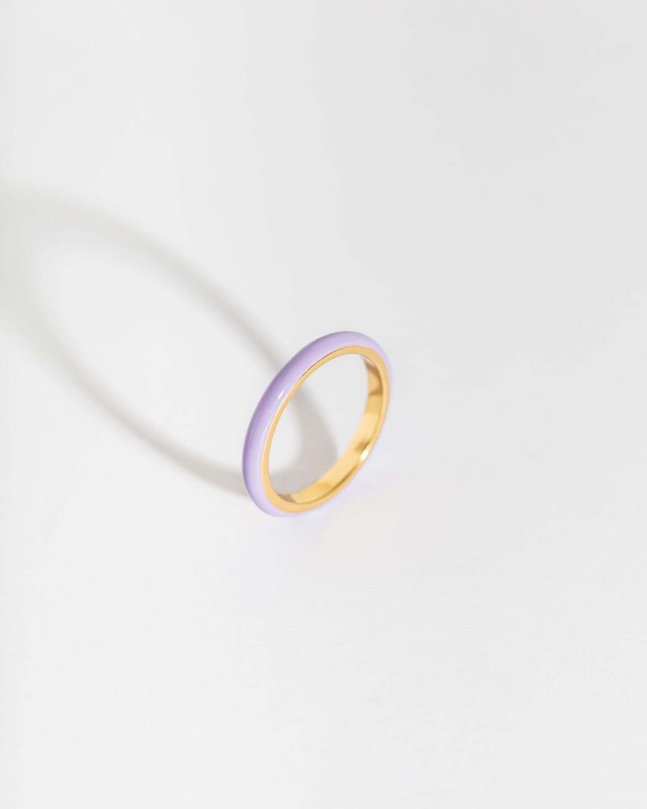 Lavender Enamel Gold Ring
