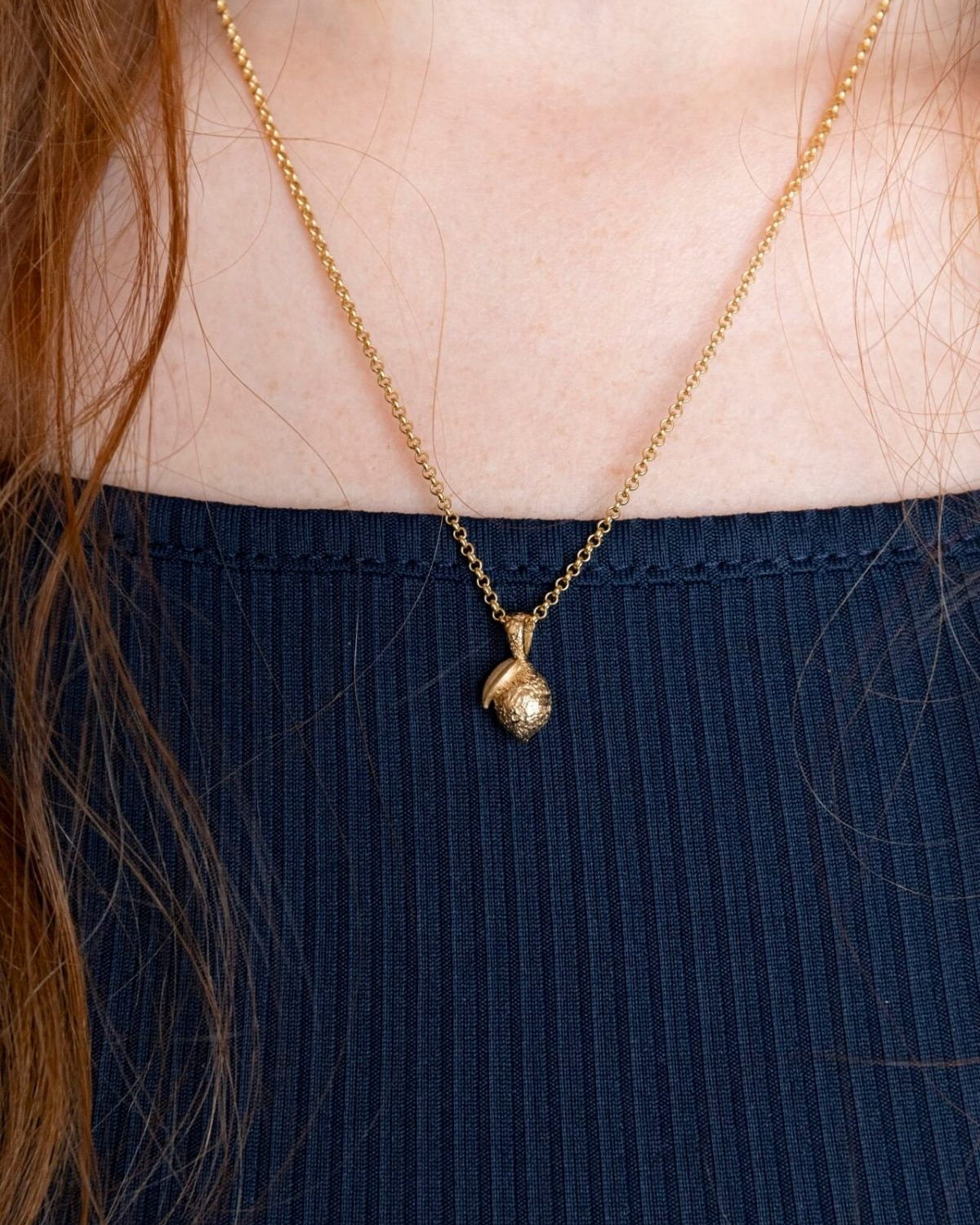 model wears Lemon Gold Charm Necklace