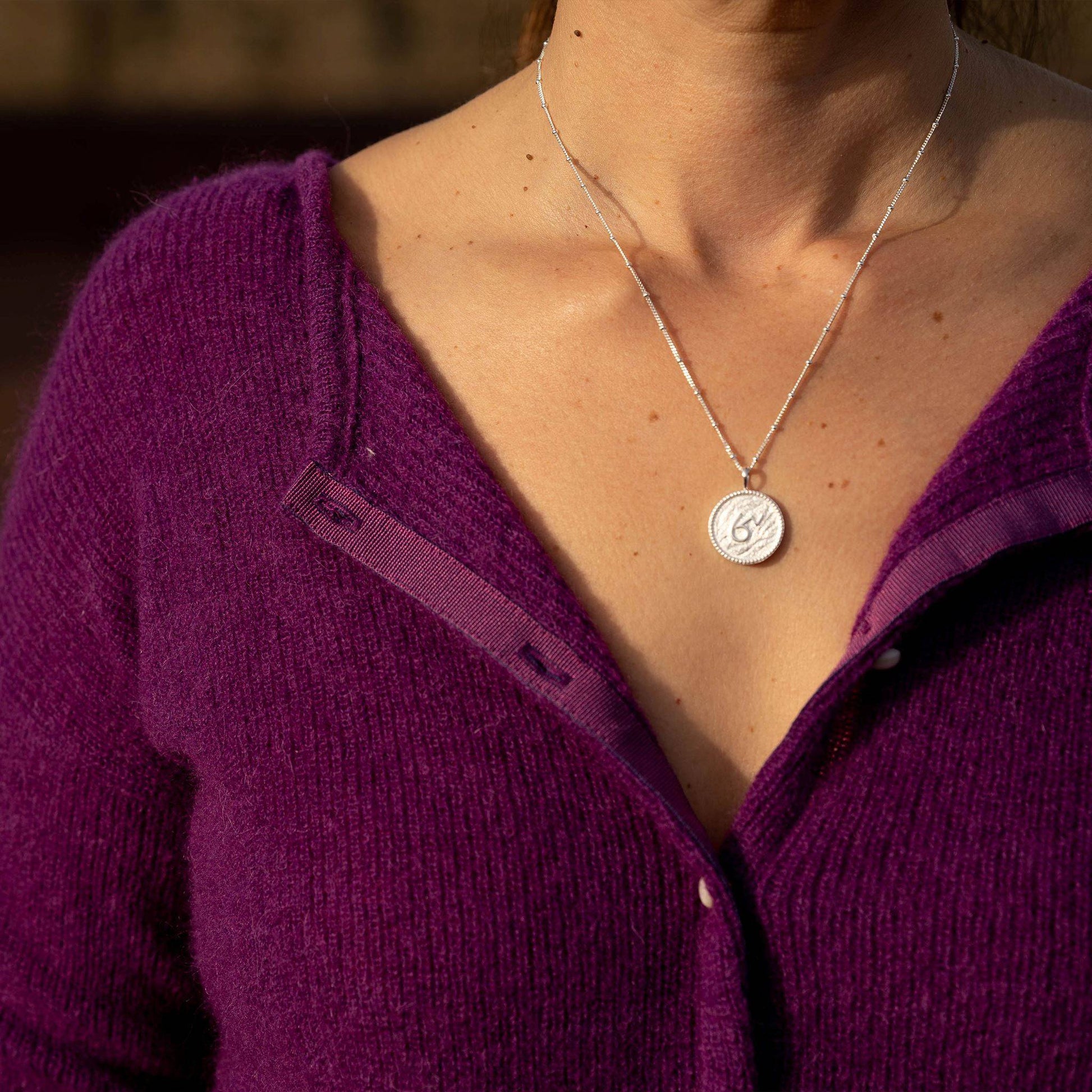 "Brave" Shorthand Silver Coin Necklace