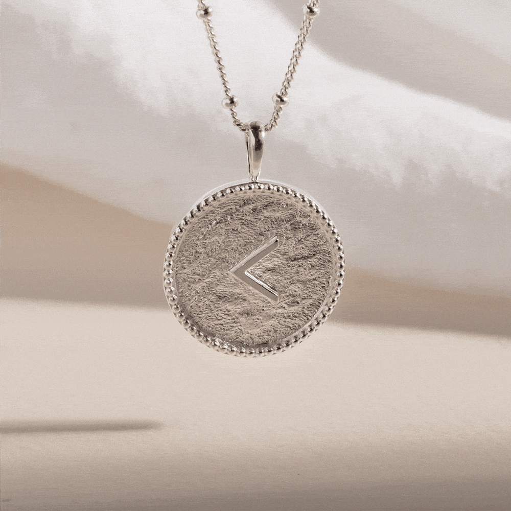 "Kind/Knowledge" Shorthand Silver Coin Necklace