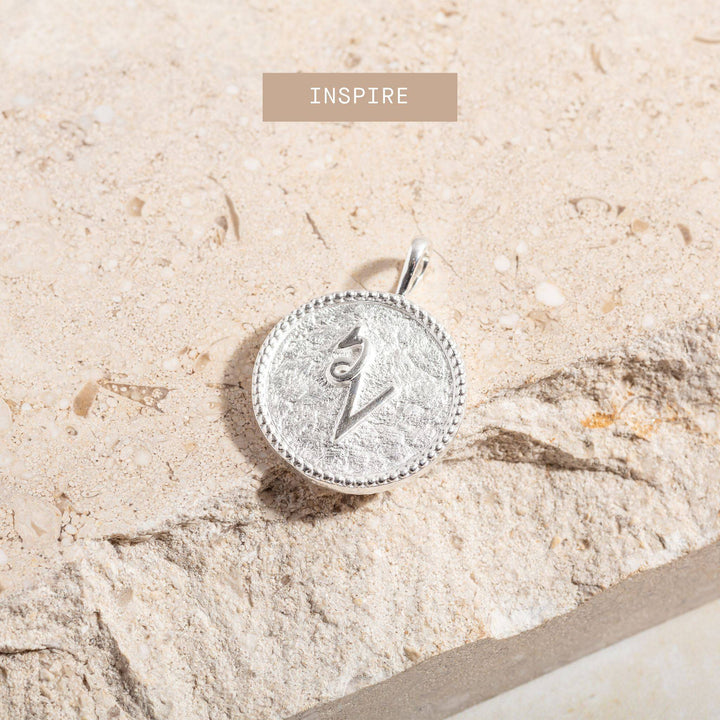 Shorthand Coin Silver Pendant - Choose Your Word