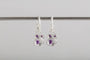 Amethyst Silver Lichen Hoop Earrings