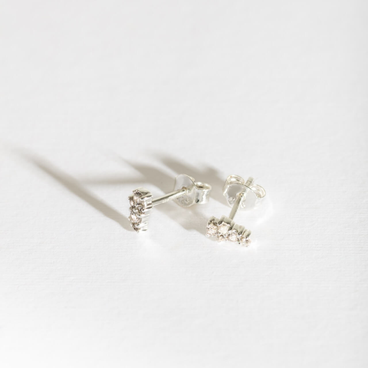 Galaxy Sparkly Silver Stud Earrings