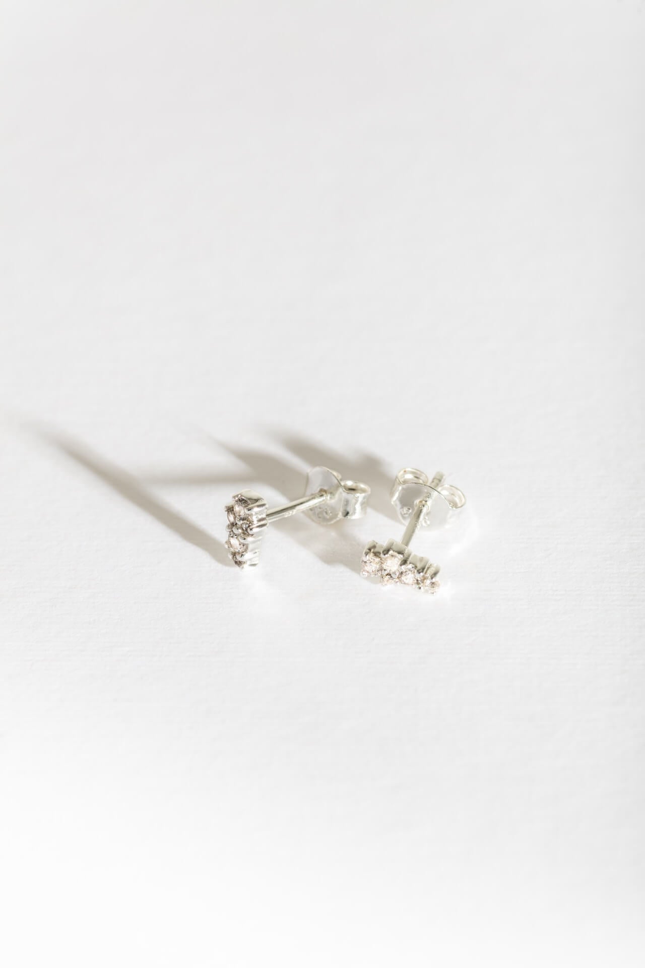 Galaxy Sparkly Silver Stud Earrings