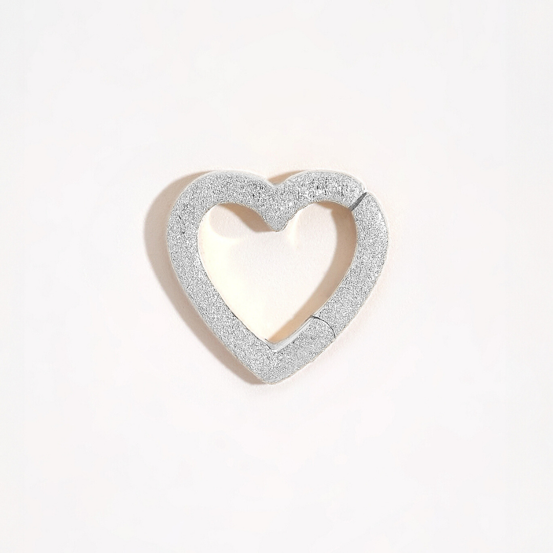 Brushed Silver Heart Connector