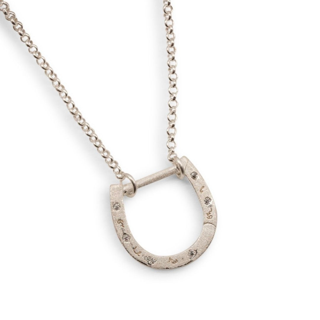 Sparkly Silver Horseshoe Connector Necklace