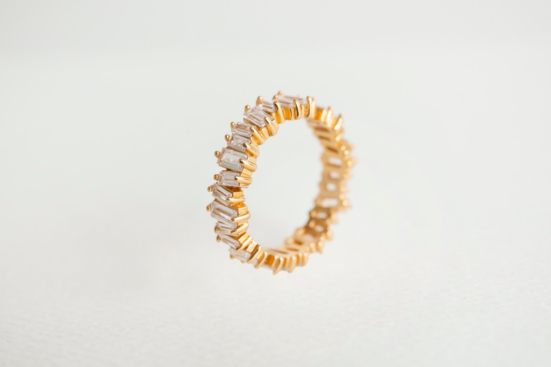 Sparkly Gold Baguette Eternity Ring