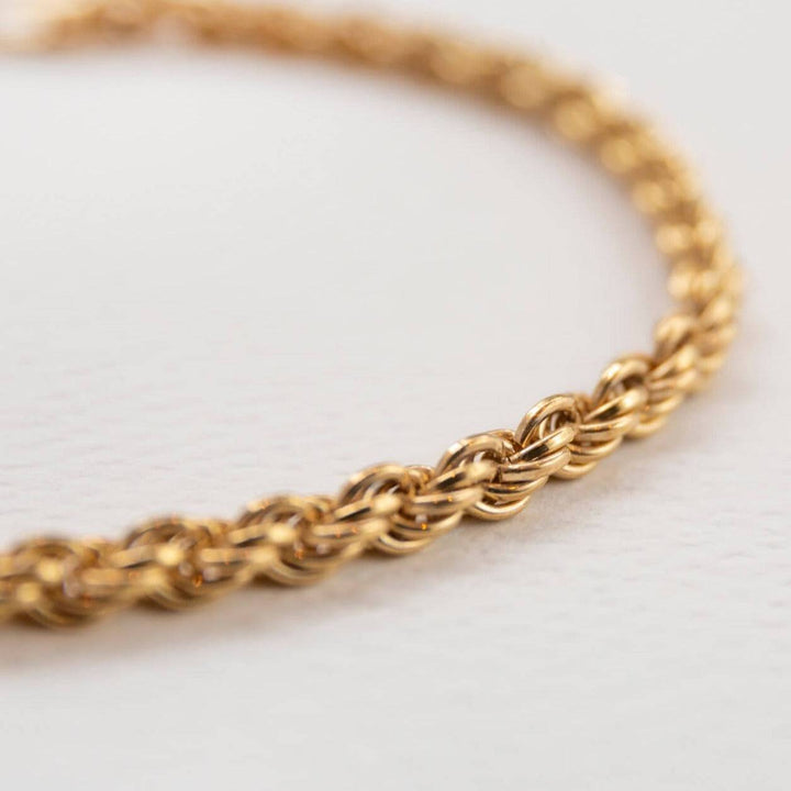 Gold Rope Bracelet - close up