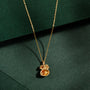  14k gold vermeil citrine gemstone birthstone lichen drop pendant necklace
