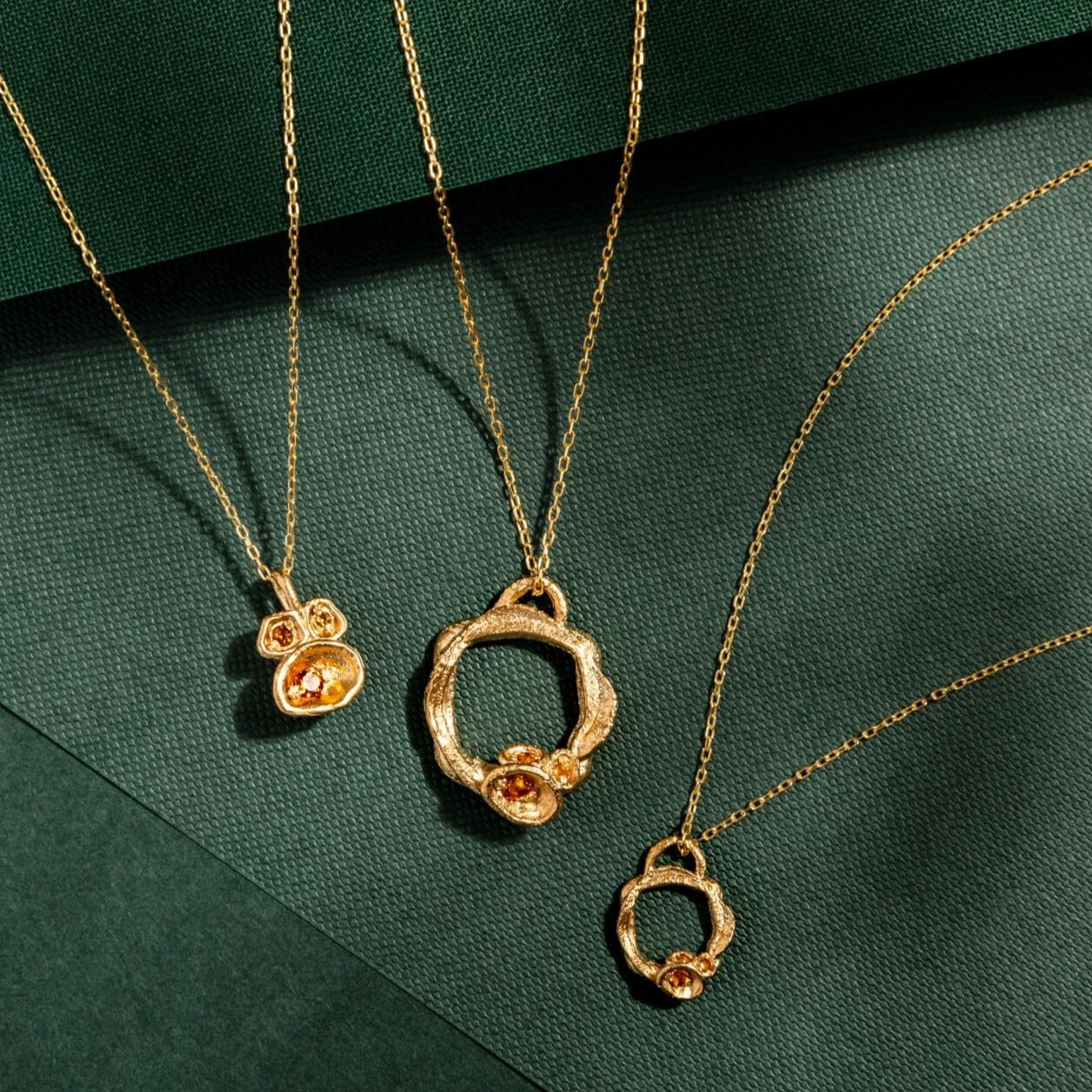 14k gold vermeil citrine gemstone birthstone eternity necklace collection in three sizes