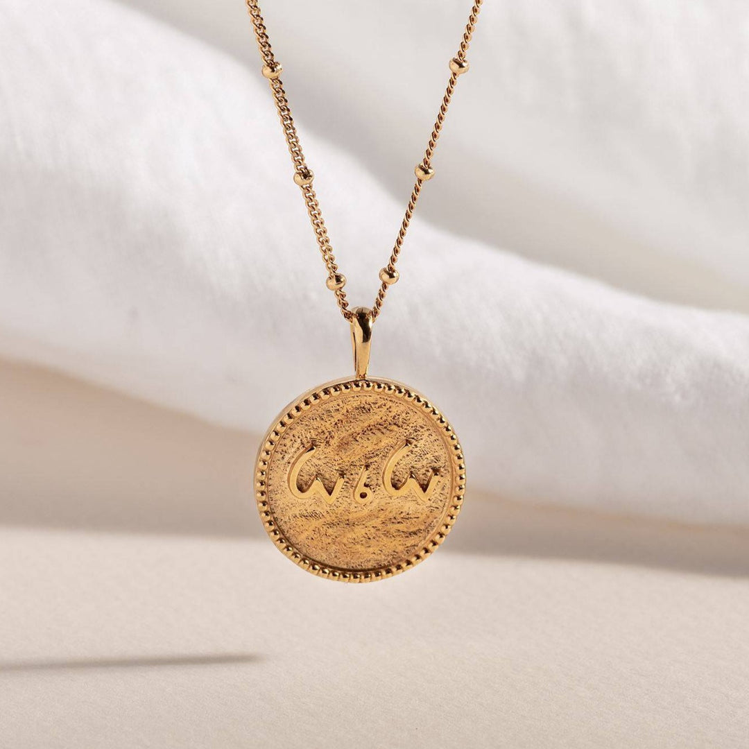 "Love is Love" Shorthand Gold Coin Necklace