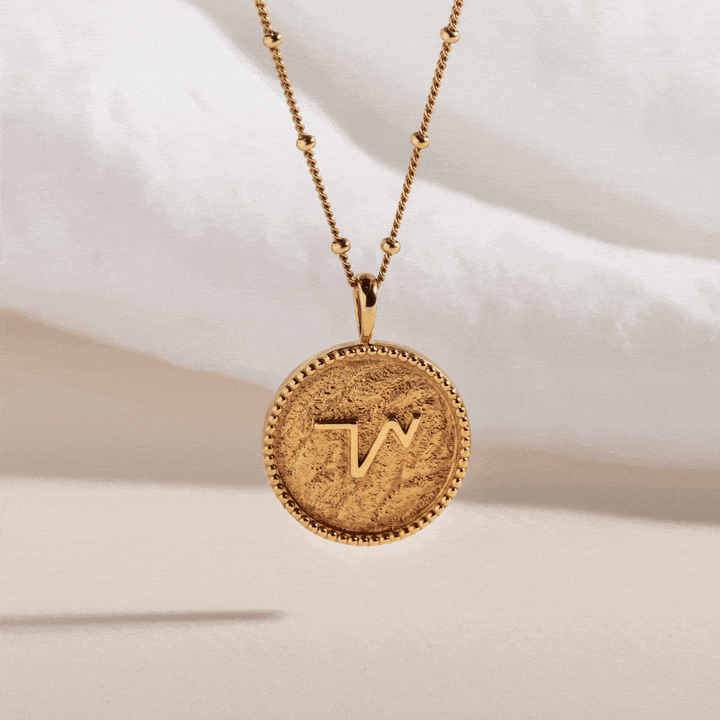 "Thrive" Shorthand Gold Coin Necklace