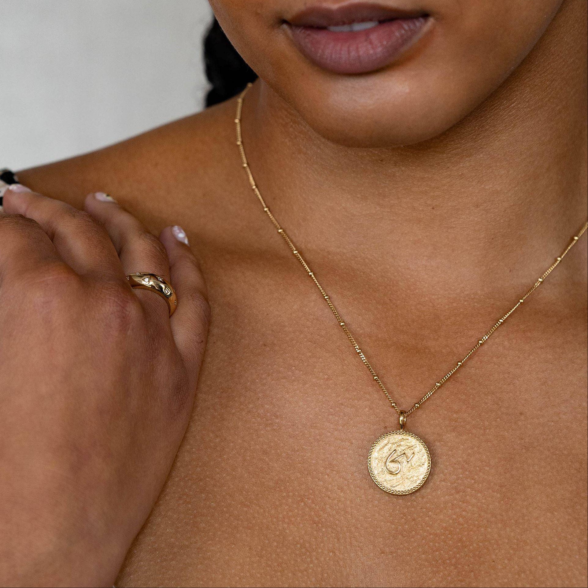 "Brave" Shorthand Gold Coin Necklace