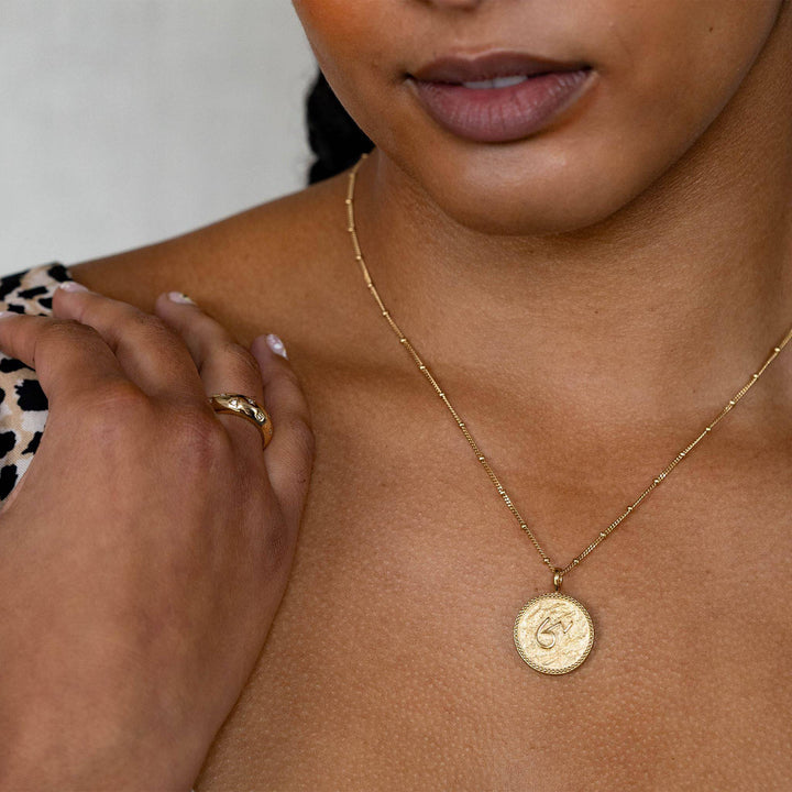"Brave" Shorthand Gold Coin Necklace