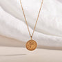 "Brave" Shorthand Gold Coin Necklace