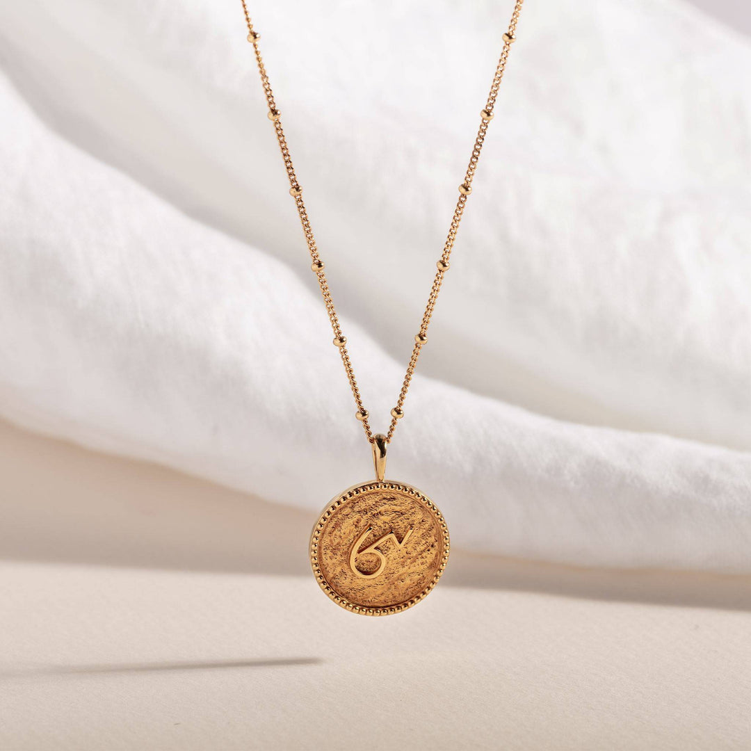 "Brave" Shorthand Gold Coin Necklace