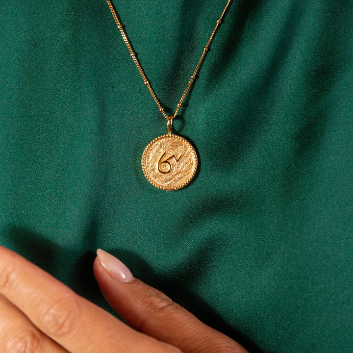 "Brave" Shorthand Gold Coin Necklace