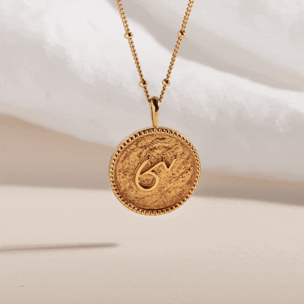 "Brave" Shorthand Gold Coin Necklace