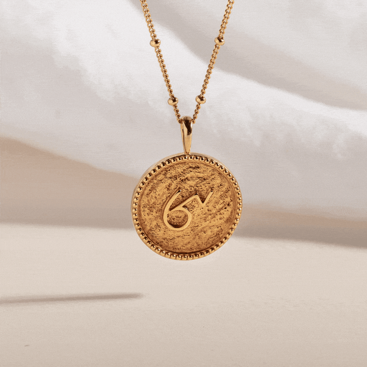 "Brave" Shorthand Gold Coin Necklace